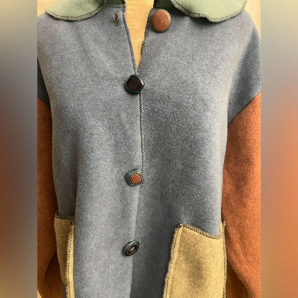 SOLD- NOT AVAILABLE 
By Design purchased at Nordstroms. So soft patchwork jacket - Picture 3 of 10